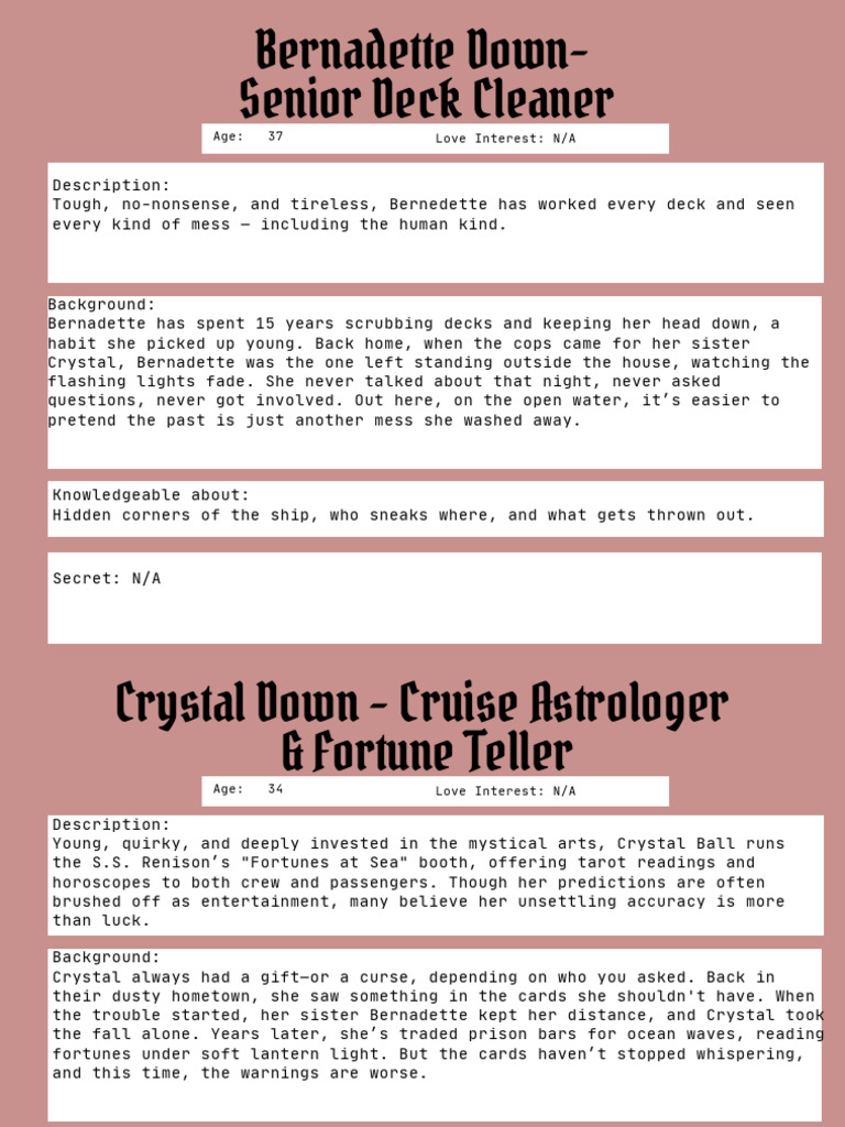 Character Cards | PDF
