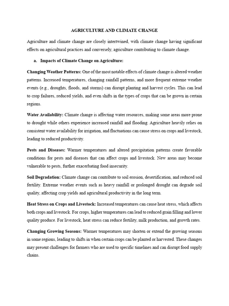 Agriculture and Climate Change | PDF | Agriculture | Climate Change