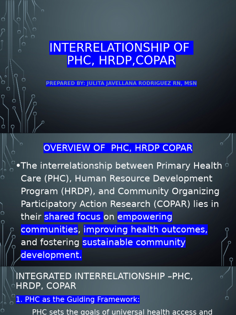 PHC, HRDP, and COPAR Interrelationship | PDF | Global Health ...