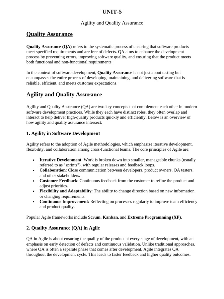 Agile Quality Practices Overview | PDF | Agile Software Development ...