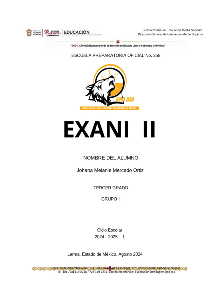 Exani 20240924 090116 0000 | PDF | Educación Secundaria | Envejecimiento