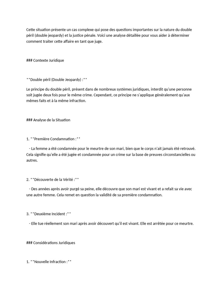 Double Péril et Justice Pénale : Analyse | PDF | Crimes | Crime et violence