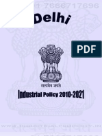 Delhi Industrial Policy 2010-2021