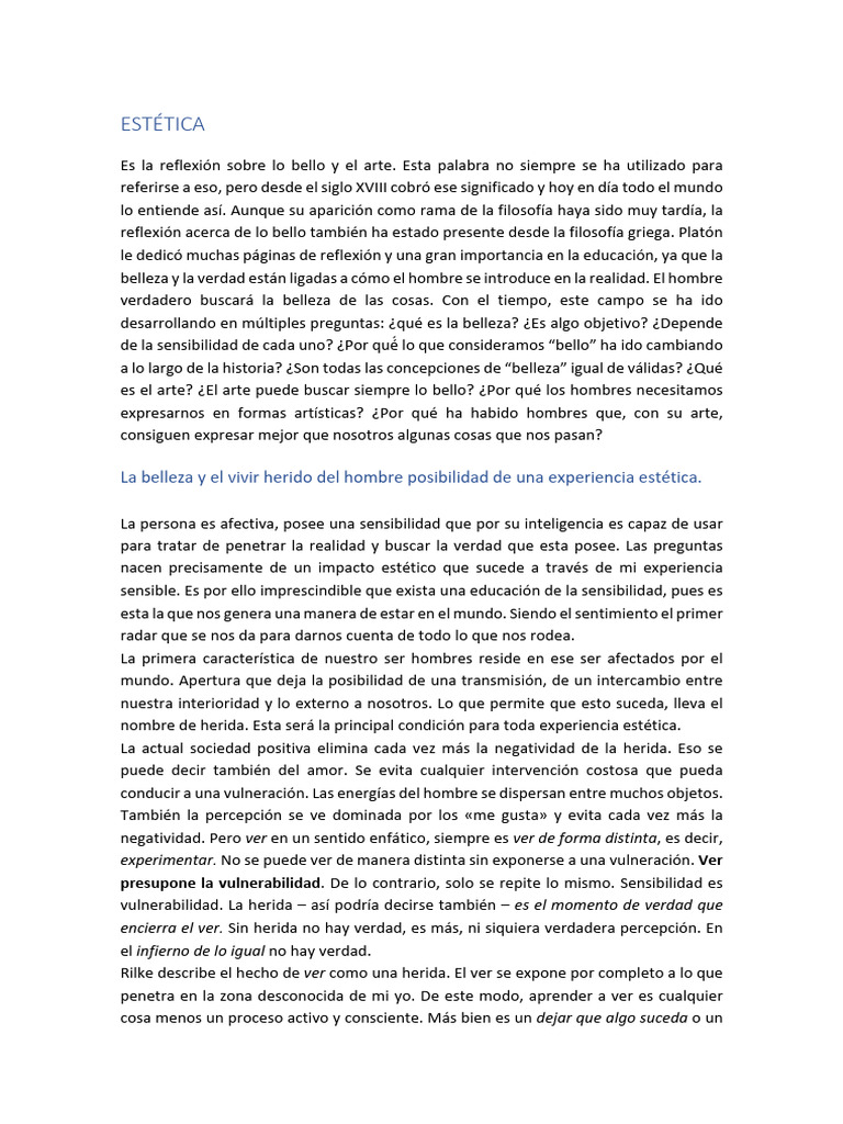 Reflexiones sobre Estética y Belleza | PDF | Belleza | Alegoría