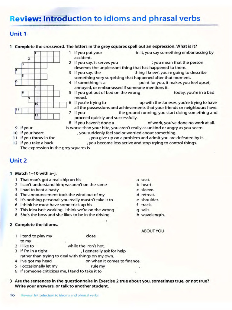Understanding Idioms and Phrasal Verbs | PDF | Adjective | Syntax