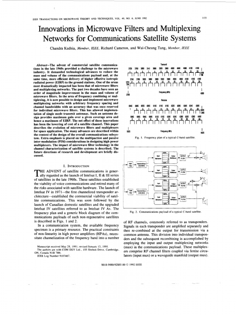 Innovations in Microwave Filters and Multiplexing Networks ...
