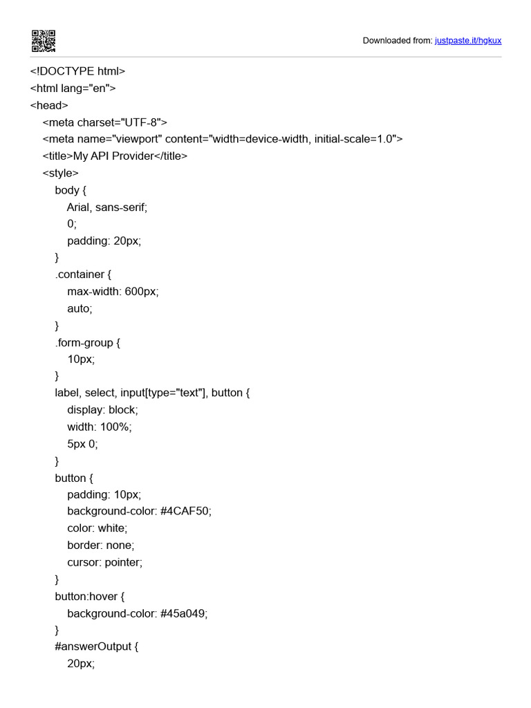 JustPasteIt API Model Selector | PDF