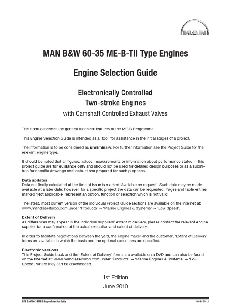 MAN B&W 60-35 ME-B-TII Type Engines Engine Selection Guide ...