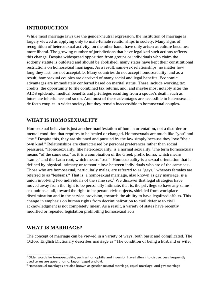Understanding Homosexuality and Marriage Rights | PDF | Homosexuality ...