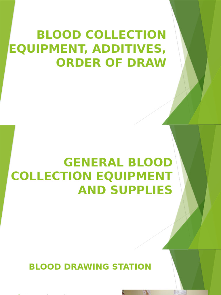 Blood Collection Equipment and Procedures | PDF | Coagulation | Medical ...