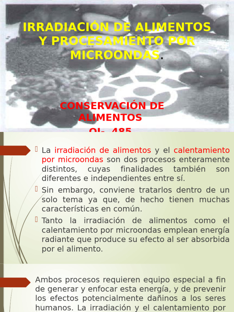 No 8 IRRADIACIÓN DE ALIMENTOS Y SU PROCESAMIENTO POR MICROONDAS | PDF