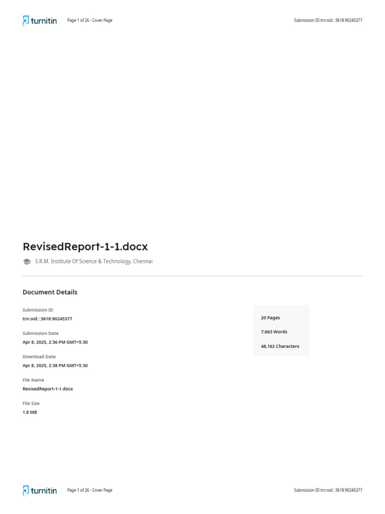 S.R.M. Institute Revised Report 2025 | PDF | Citation | Quotation Mark