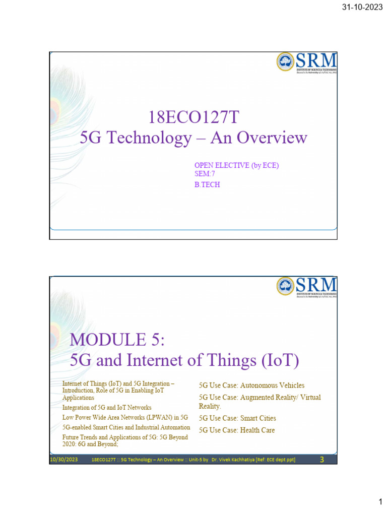 5G and IoT Integration Overview | PDF | Internet Of Things | Computer ...