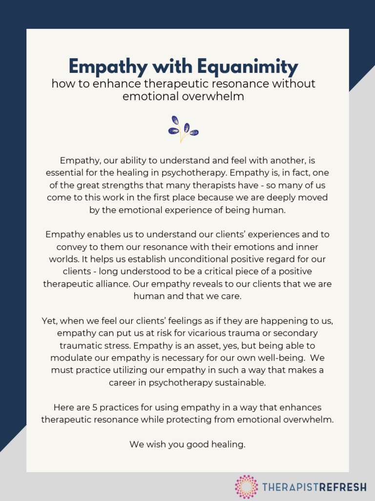 Enhancing Empathy in Therapy Safely | PDF | Empathy | Psychotherapy