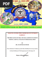 Download THE PREVALENCE OF ORAL MUCOSAL LESIONS in MORADABAD- UTTAR PRADESH BY- DR ANAND PRATAP SINGH SPONSERED BY- RURAL DENTAL SOCIETY FOR ORAL DISEASE PREVENTION AND CURE- LUCKNOW by anandsingh001 SN84791814 doc pdf