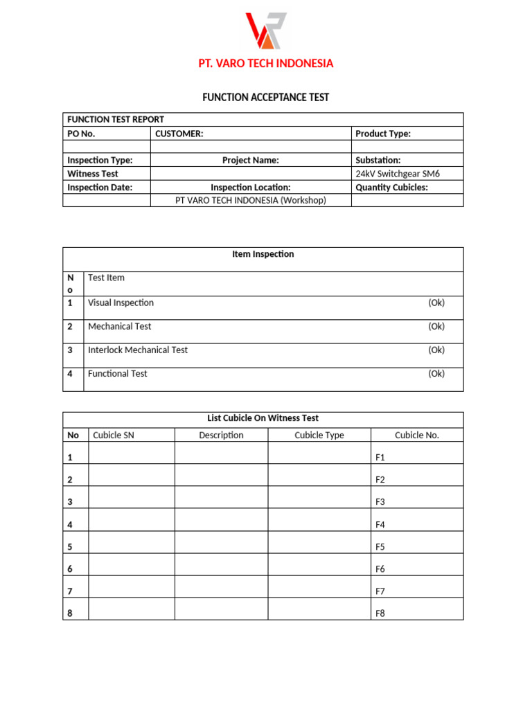 Functional Acceptance Test Report | PDF