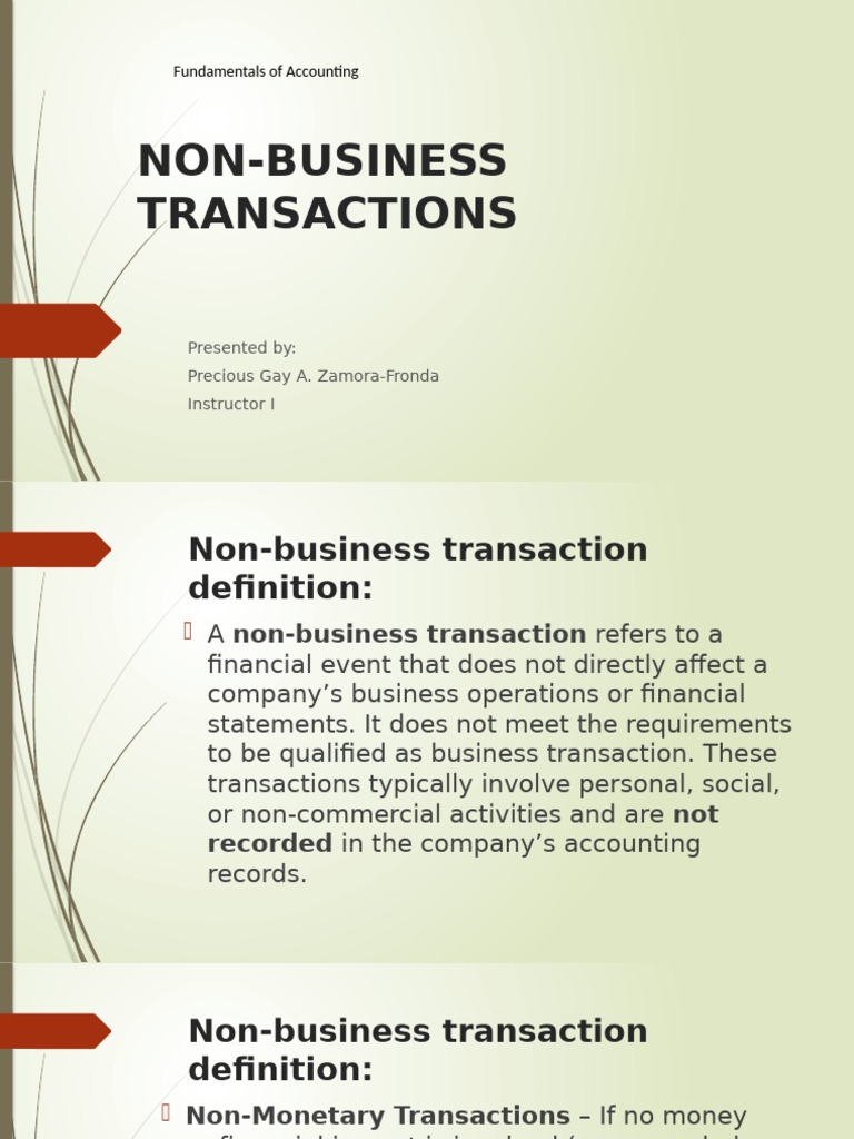 Understanding Non-Business Transactions | PDF | Expense | Loans