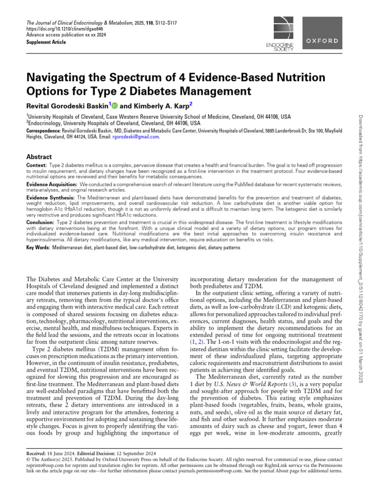 Nutrition Strategies for Type 2 Diabetes | PDF | Dieting ...