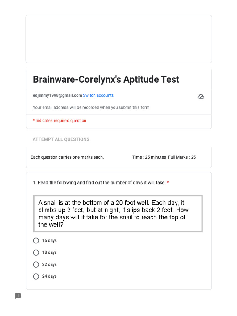 Brainware Aptitude Test Questions | PDF