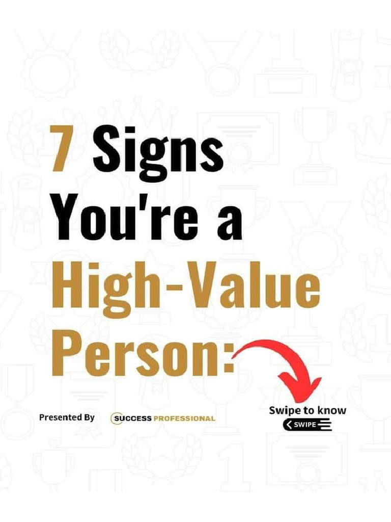 7 Signs Your Are A High Value Person | PDF