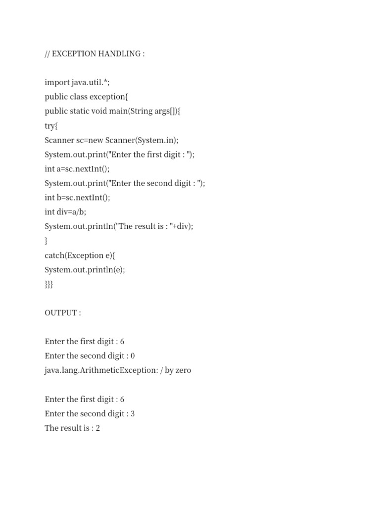 Java Exception and File Handling Guide | PDF