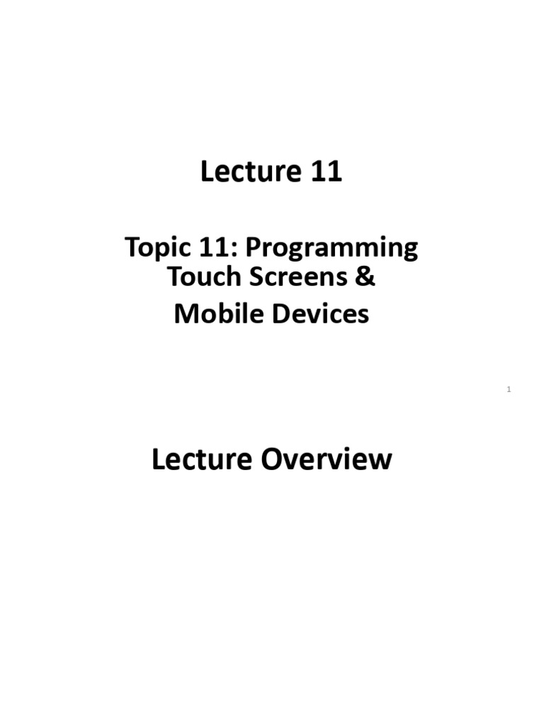 Programming Touch Screens & Geolocation | PDF | Touchscreen ...