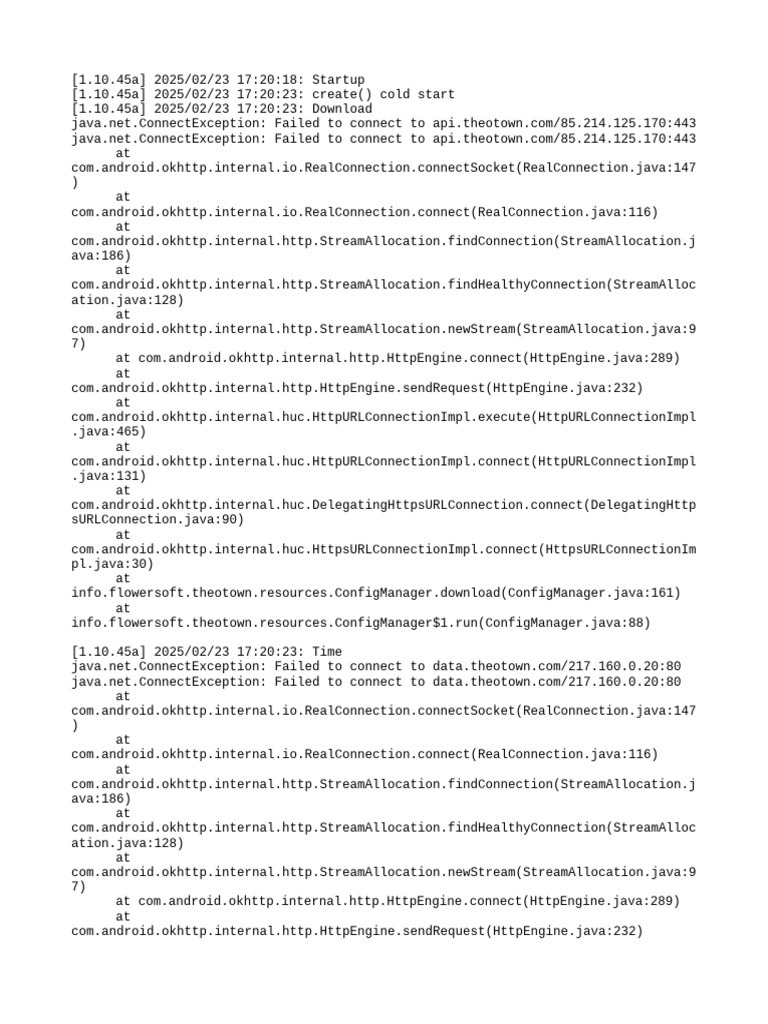 Connection Errors in TheoTown App | PDF | Software Engineering | Software