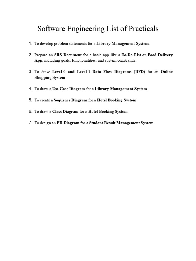 Software Engineering Practicals Guide | PDF