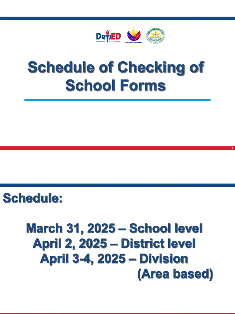 Checking of Forms SY 2024 2025 | PDF