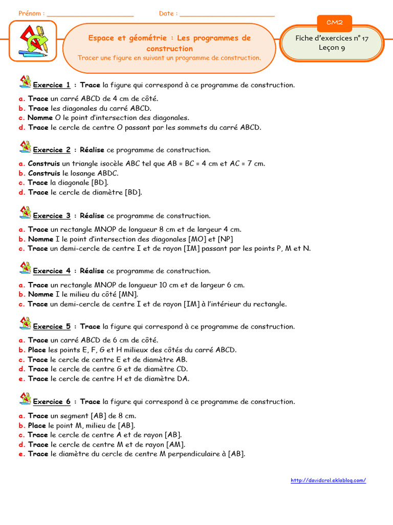 Programmes de construction géométrique CM2 | PDF