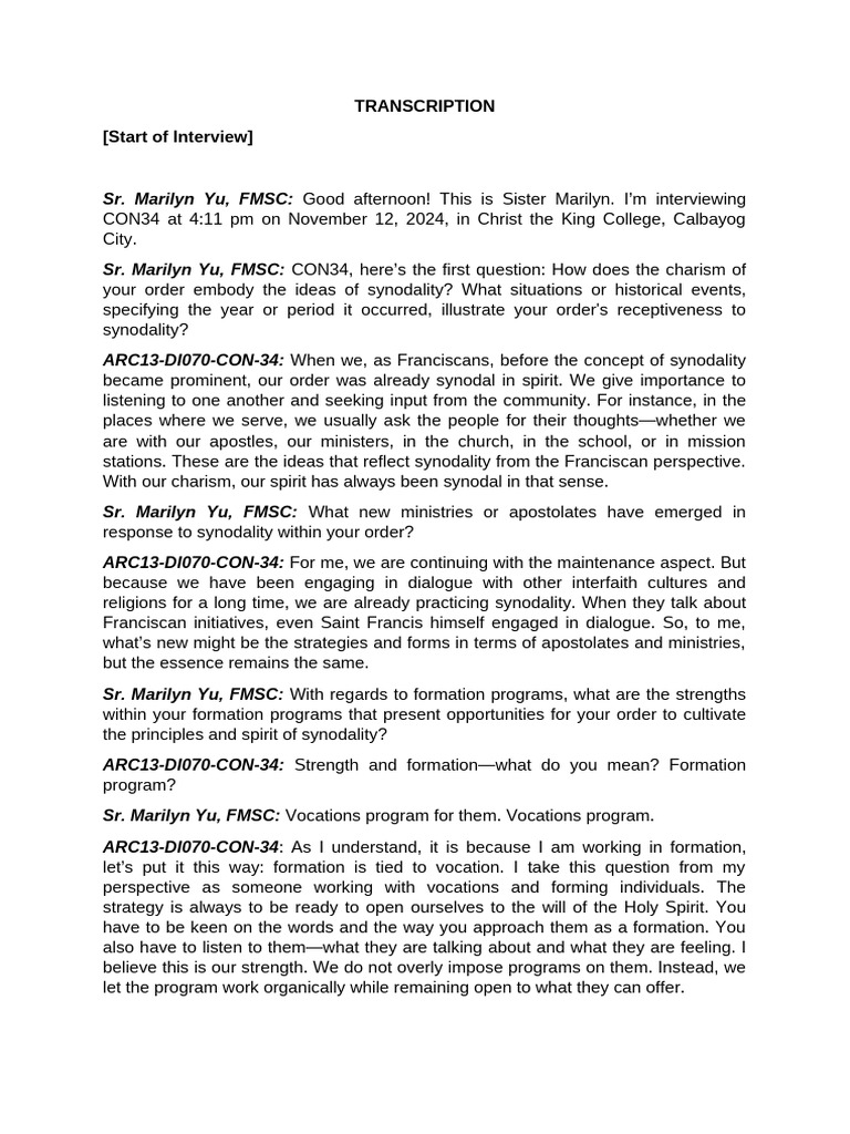 Arc13-Di070-Con-34 Transciption | PDF | Diocese