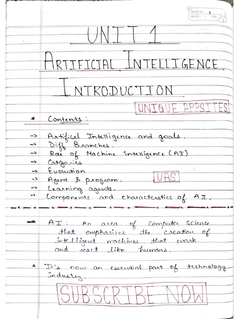 AI Handwritten Notes PDF Download | PDF