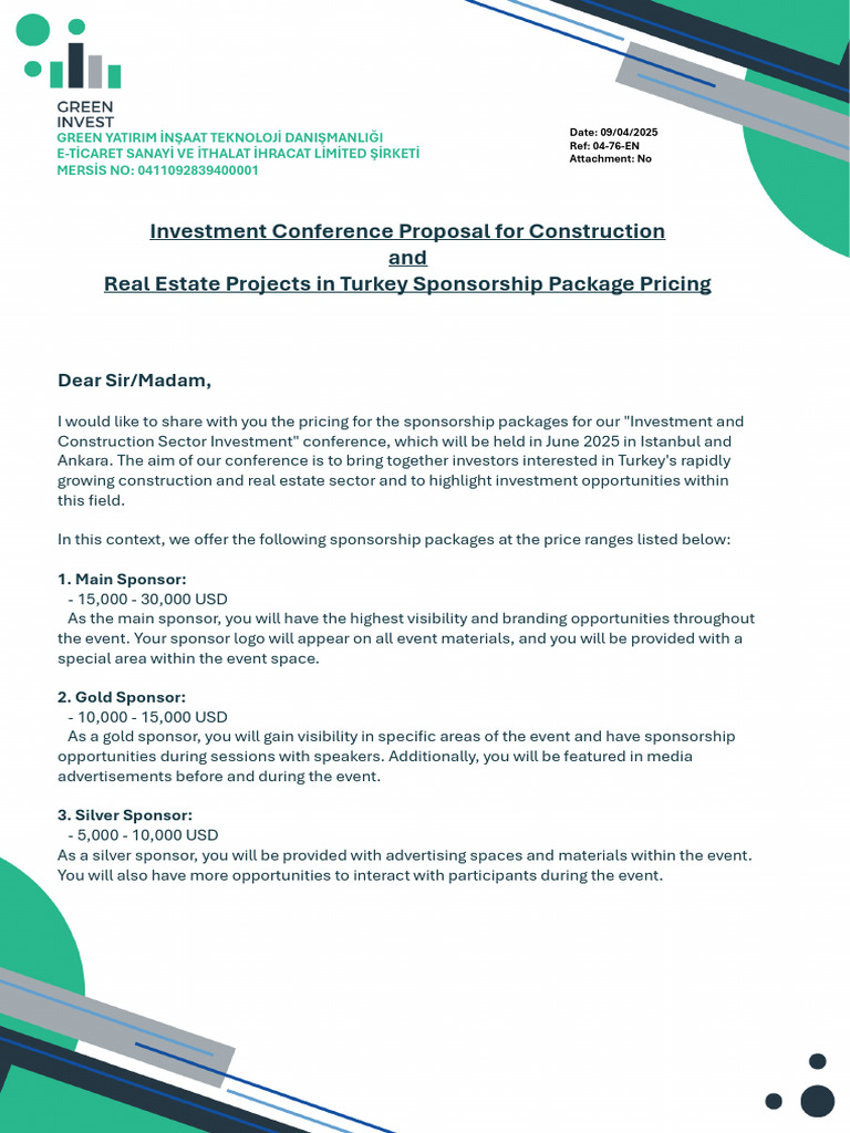 Investment Conference Sponsorship Packages | PDF