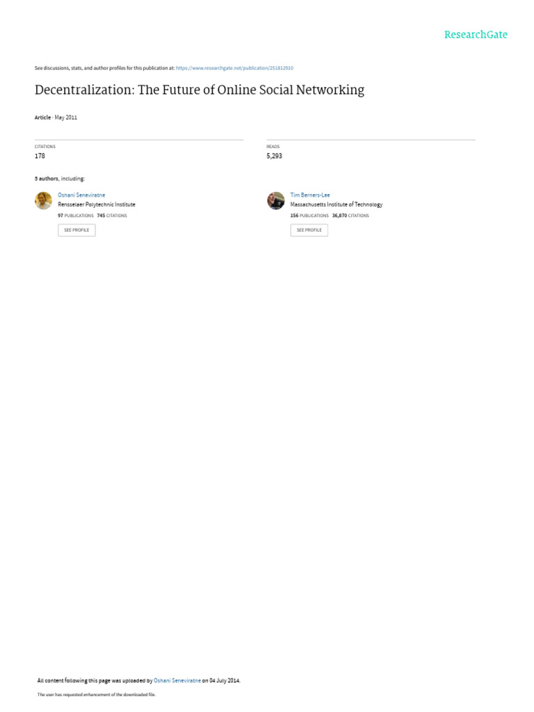 Future of Decentralized Social Networks | PDF | World Wide Web ...