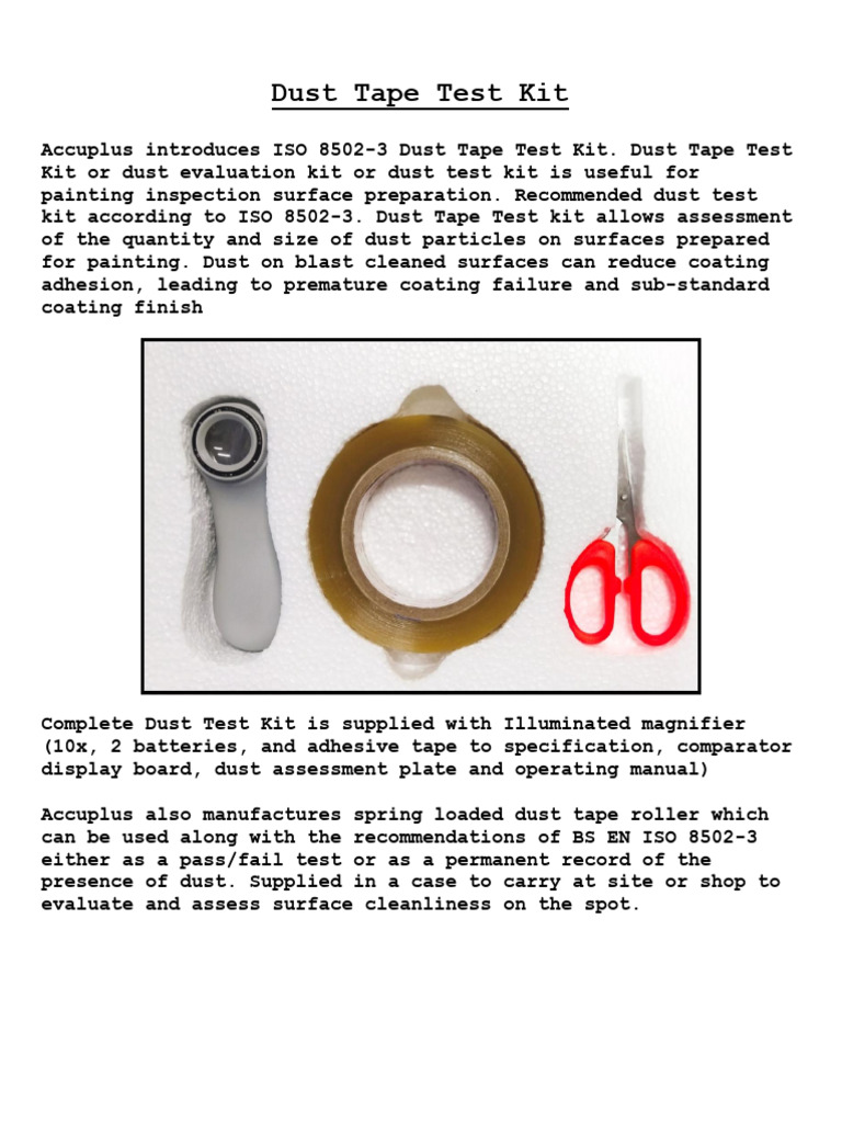 DUST TAPE TEST KIT | PDF