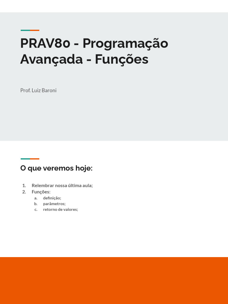 Aula 5 - Prog Avançada 2025-1 | PDF | Parâmetro (programação de ...