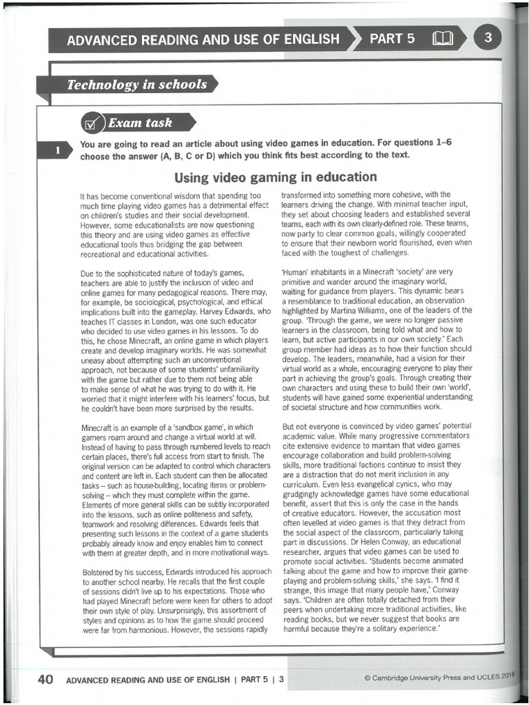 Using Video Games in Education | PDF