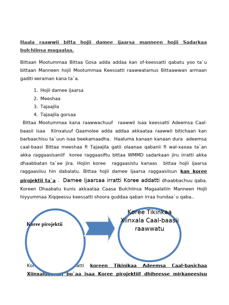 Haala Raawwii Ijaarsa Pirojektii Fi Rakkoolee Jiran | PDF