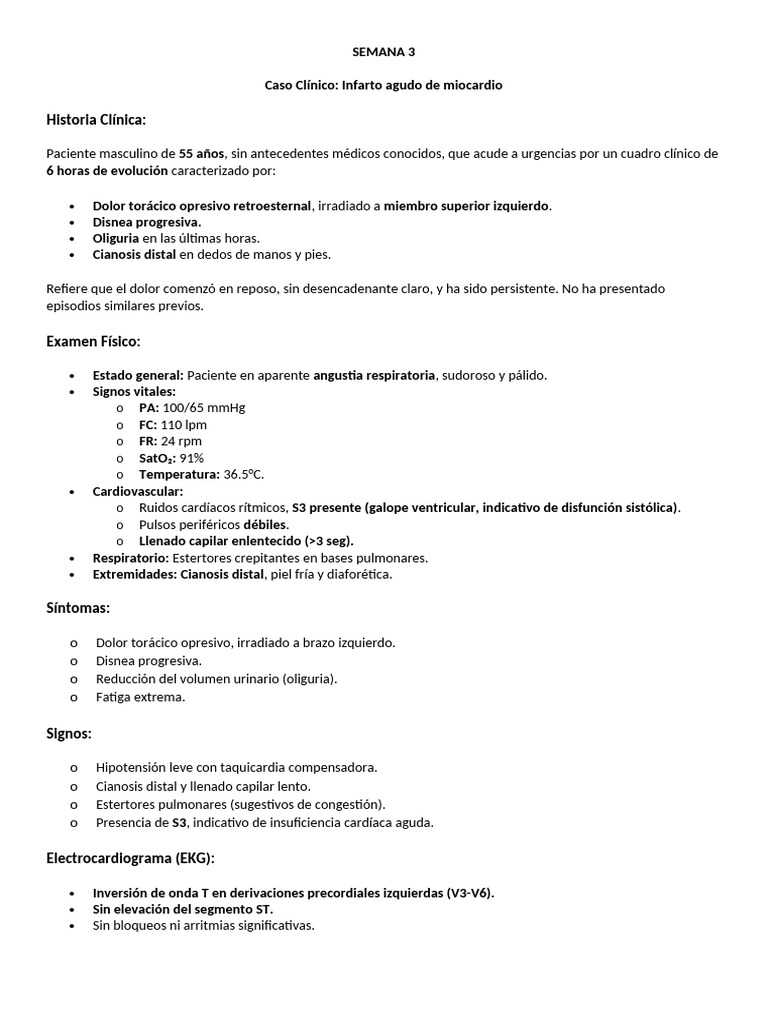 3 IAM Guia de Practicas | PDF | Infarto de miocardio | Insuficiencia ...