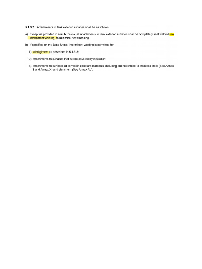 Clarification Wind Girder Tack Weld | PDF