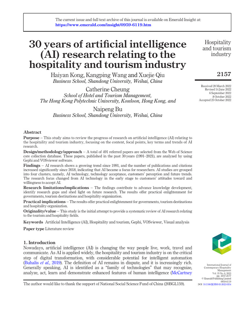 AI in Tourism: Trends and Insights | PDF | Artificial Intelligence ...