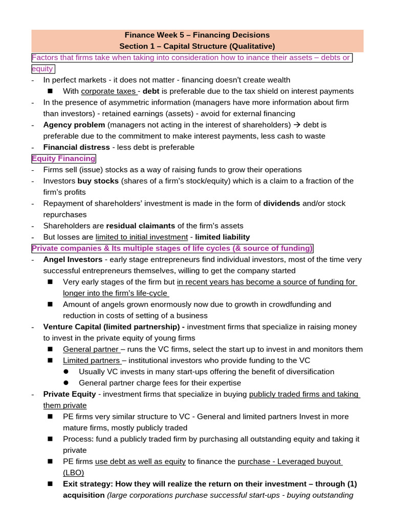 Finance Week 5 - Equity FInancing | PDF | Stocks | Equity (Finance)