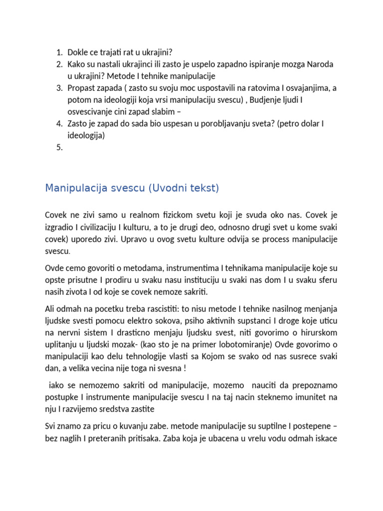 Manipulacija Svescu | PDF