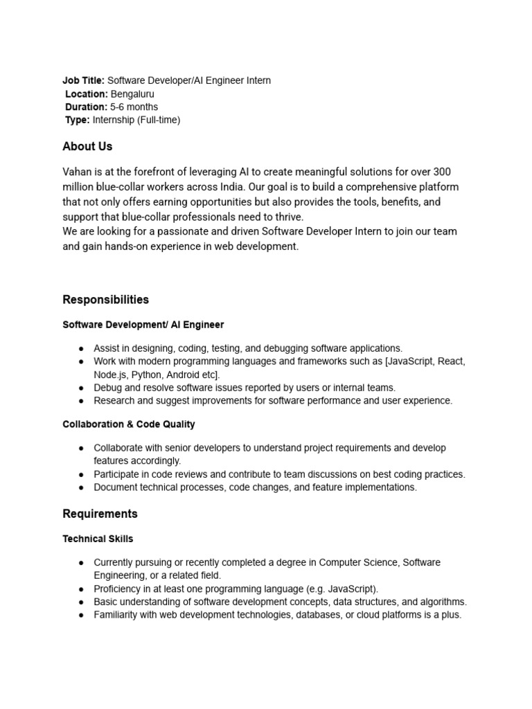 About Us: Job Title: Location: Duration: Type | PDF | Software ...