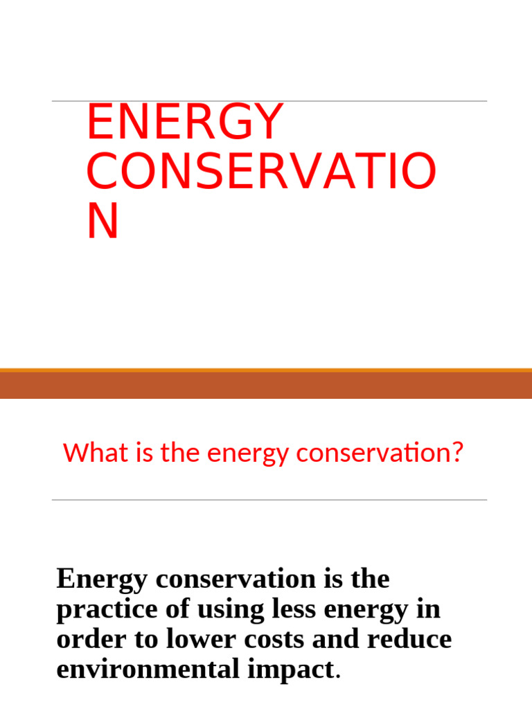 ENERGY CONSERVATION AND EFFICIENCY | PDF