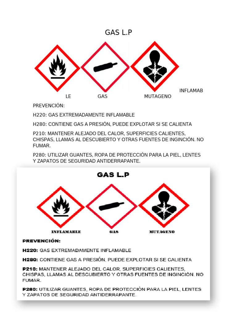 Pictogramas y Seguridad Gas L.P. | PDF
