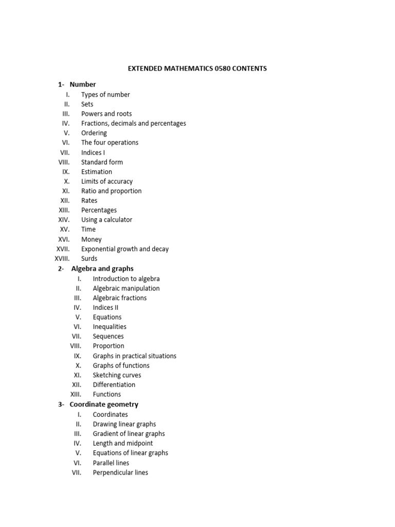 Extended Mathematics 0580 Overview | PDF | Geometry | Trigonometry