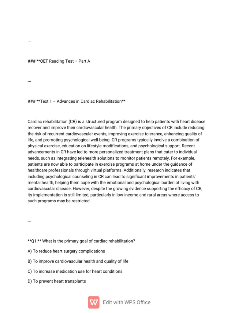 A+ OET Reading Test 2 With Explanations | PDF | Antimicrobial ...