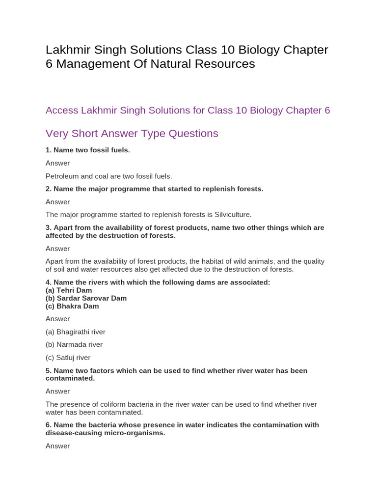Chapter 6 Management of Natural Resources | PDF | Combustion | Coal