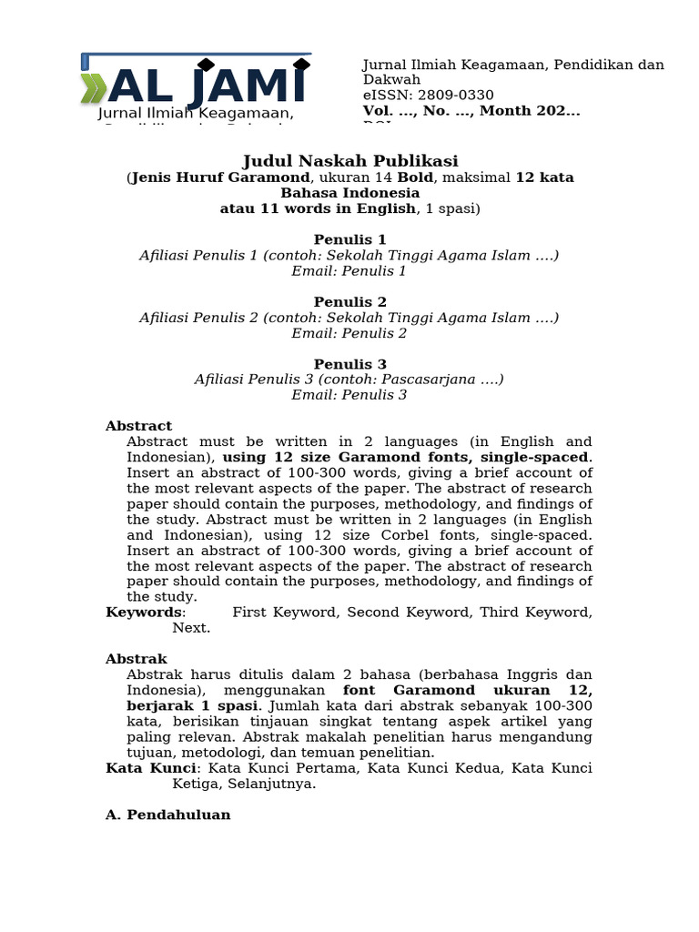 Template Penulisan Jurnal Ilmiah | PDF